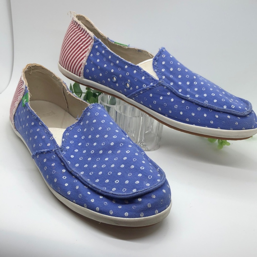 Sanuk American Flag dot Loafers/Slip Ons-Size 9